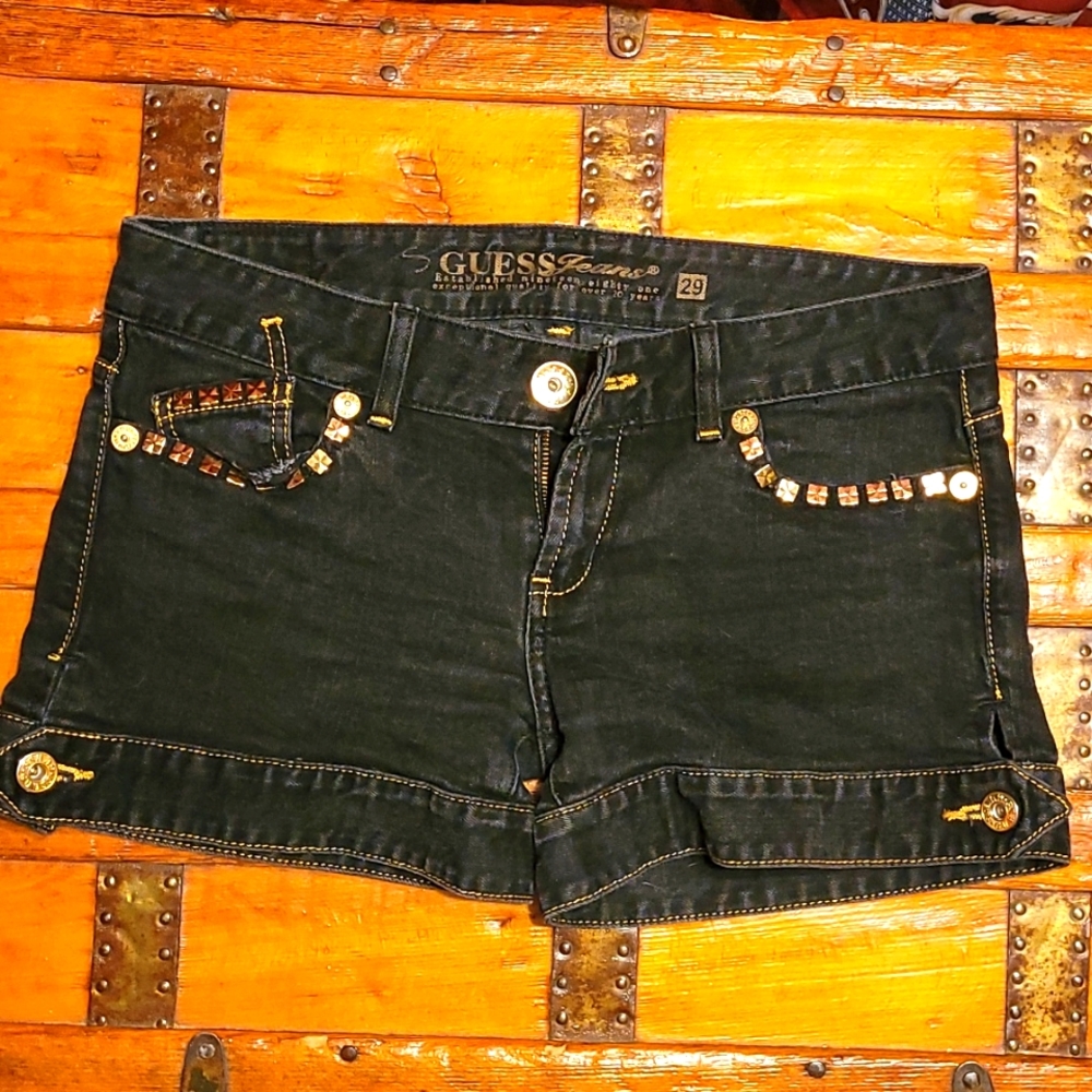 Guess black jean shorts size 29. Great condition, only worn a couple times.